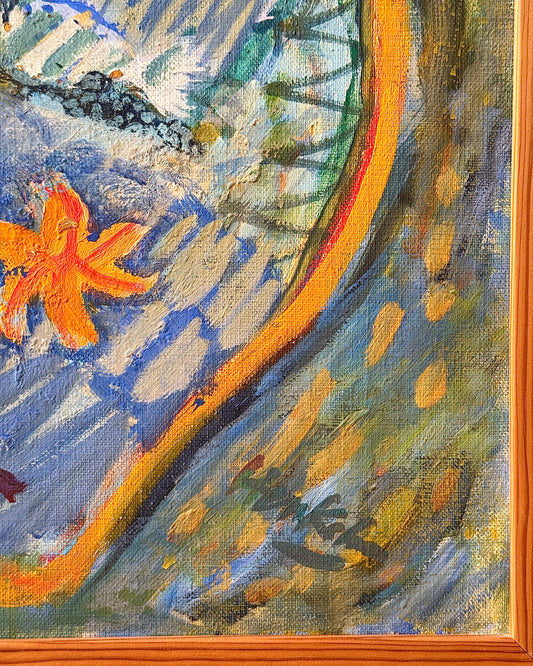 The Catch, Signed Swedish Oil on Canvas