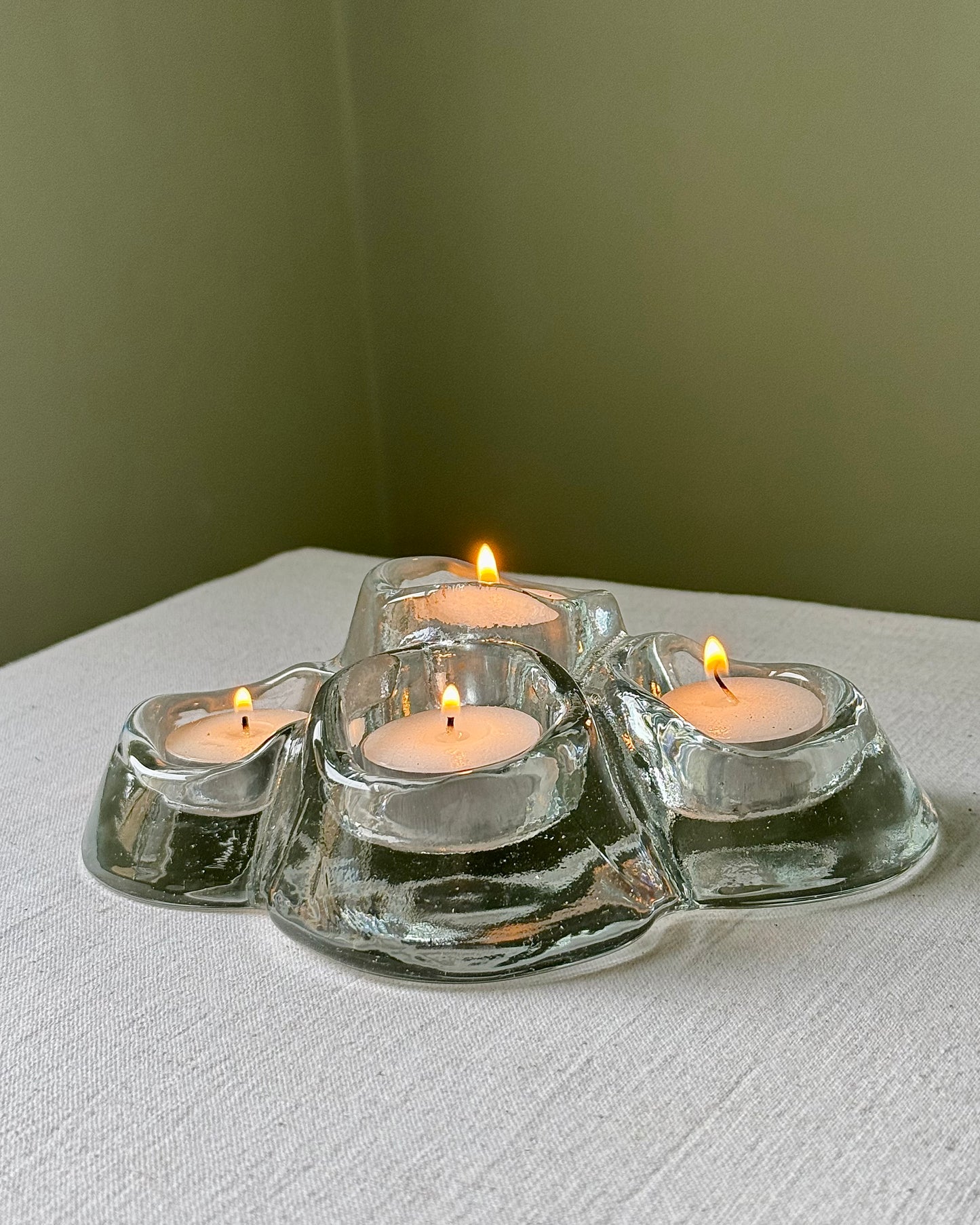 Sculptural Glass Tealight Holder, Hans Jürgen Richartz for Berendsohn