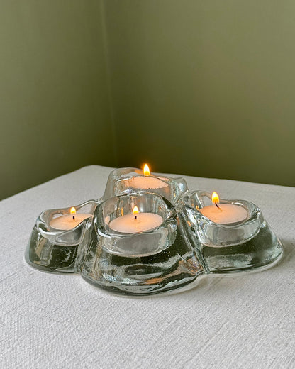 Sculptural Glass Tealight Holder, Hans Jürgen Richartz for Berendsohn