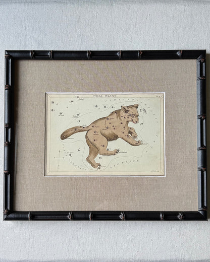 Antique Hand-Painted Constellation Print ‘Urania’s Mirror’ by Sidney Hall c. 1825