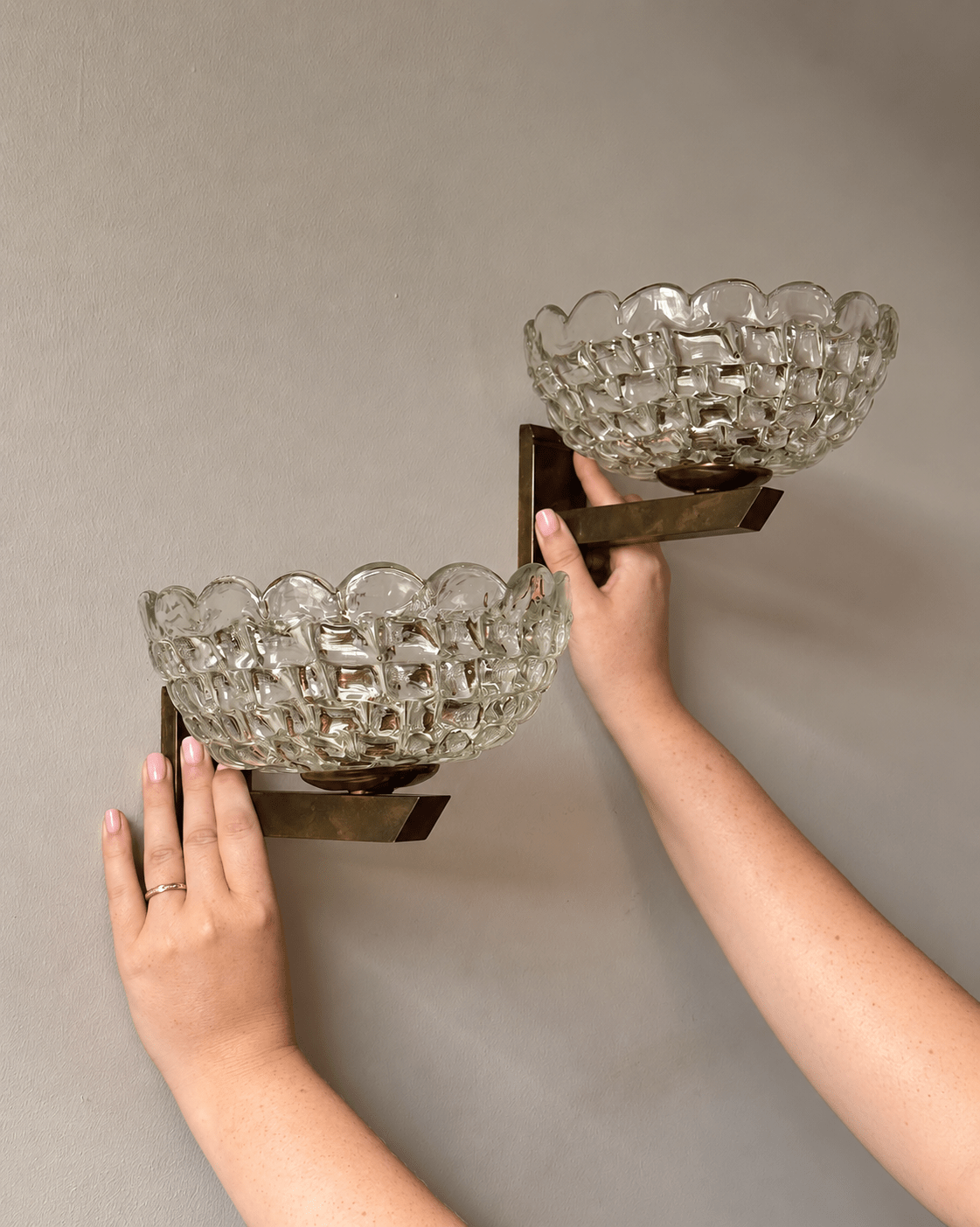 Pair of Murano Glass Wall Sconces by Barovier & Toso - Club Sourced