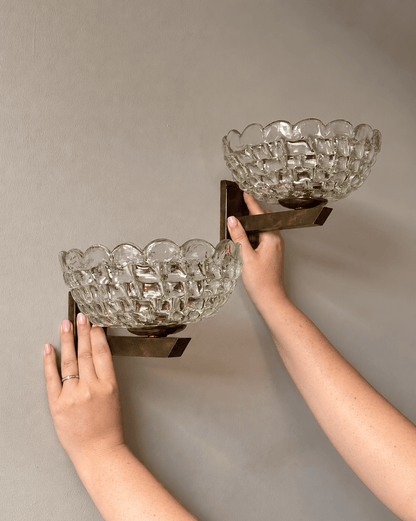 Pair of Murano Glass Wall Sconces by Barovier & Toso - Club Sourced