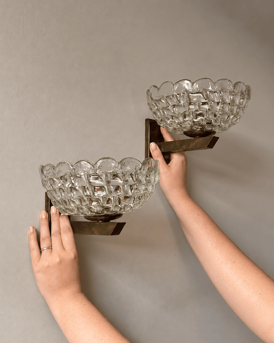 Pair of Murano Glass Wall Sconces by Barovier & Toso - Club Sourced