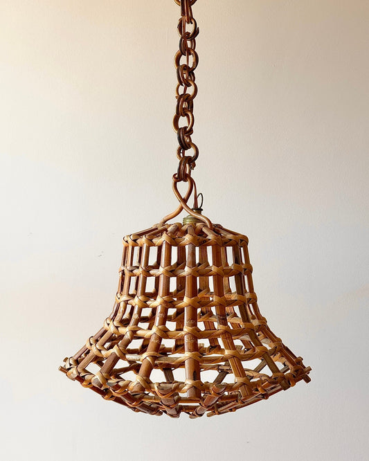 Italian Caged Bamboo Pendant in the manner of Franco Albini, c. 1960s - Club Sourced