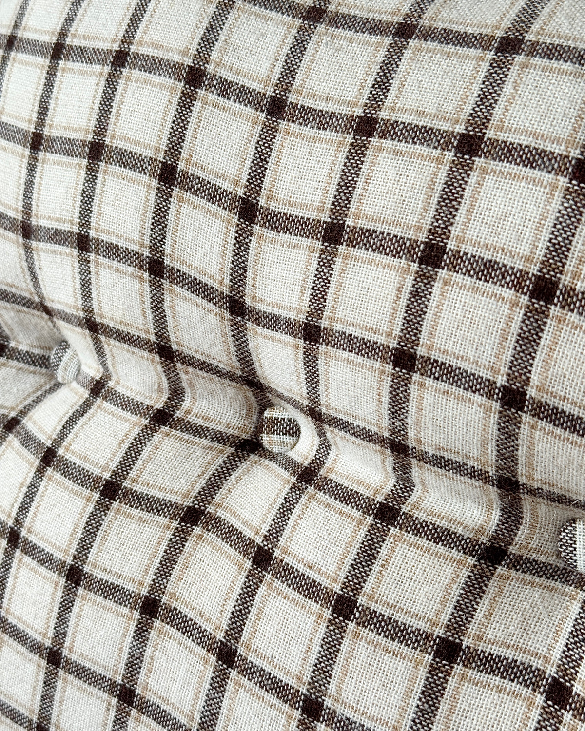 Scandinavian Pine Armchairs with Check Upholstery 1970s