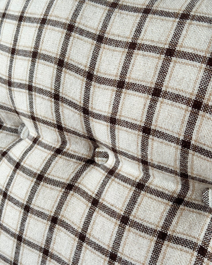 Scandinavian Pine Armchairs with Check Upholstery 1970s