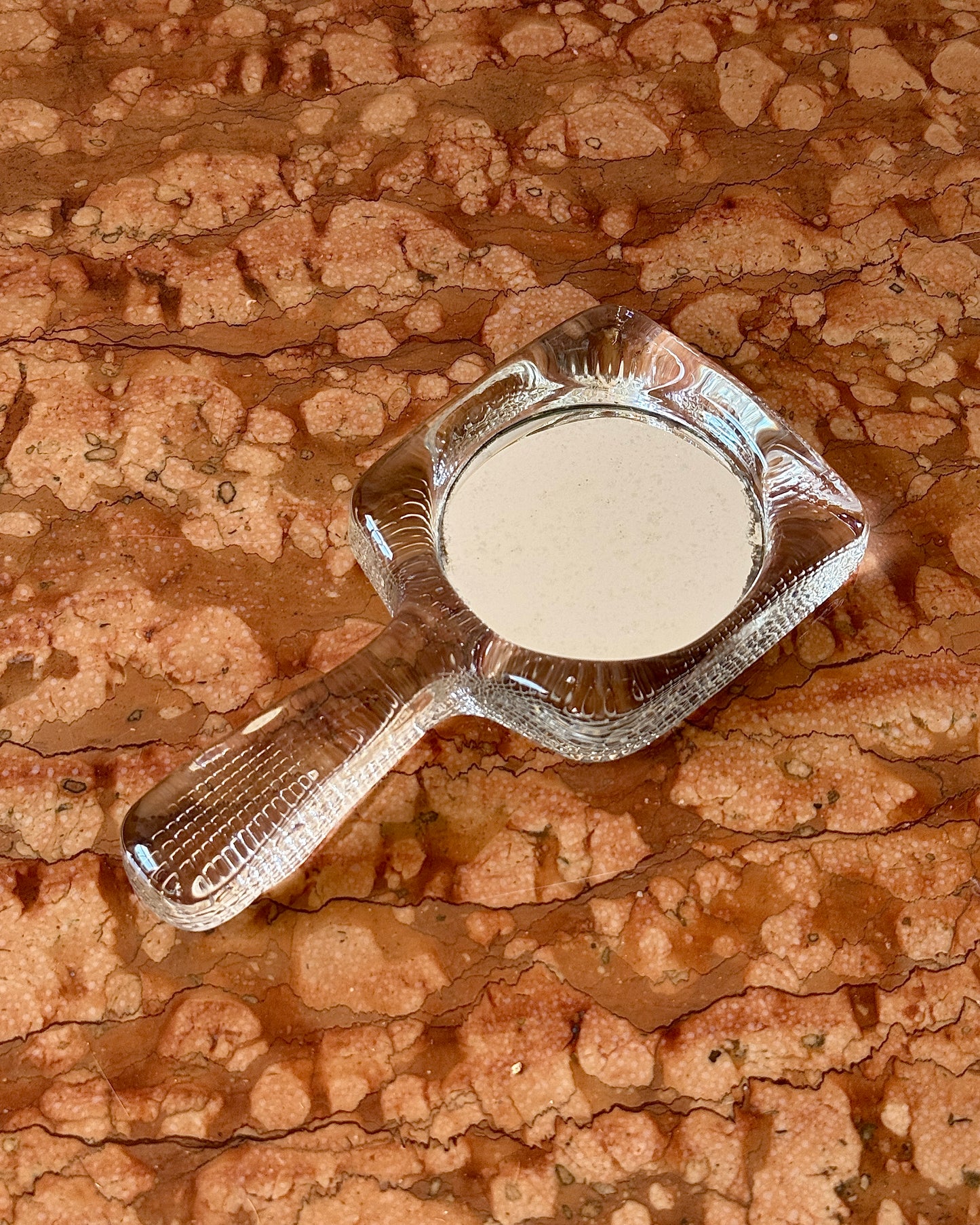 Mid-Century Pukeberg Swedish Glass Hand Mirror