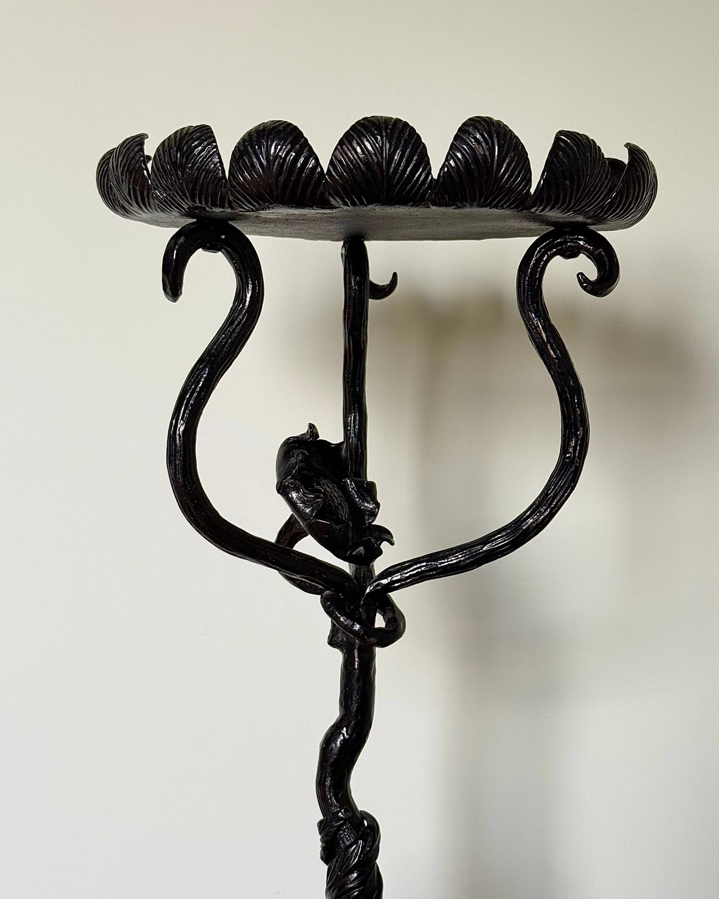 Pair of Swedish Art Nouveau Wrought Iron Pedestals