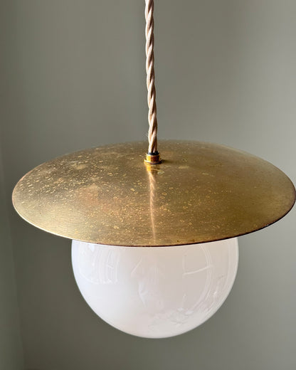 Mid-century Italian Brass Saucer Pendant