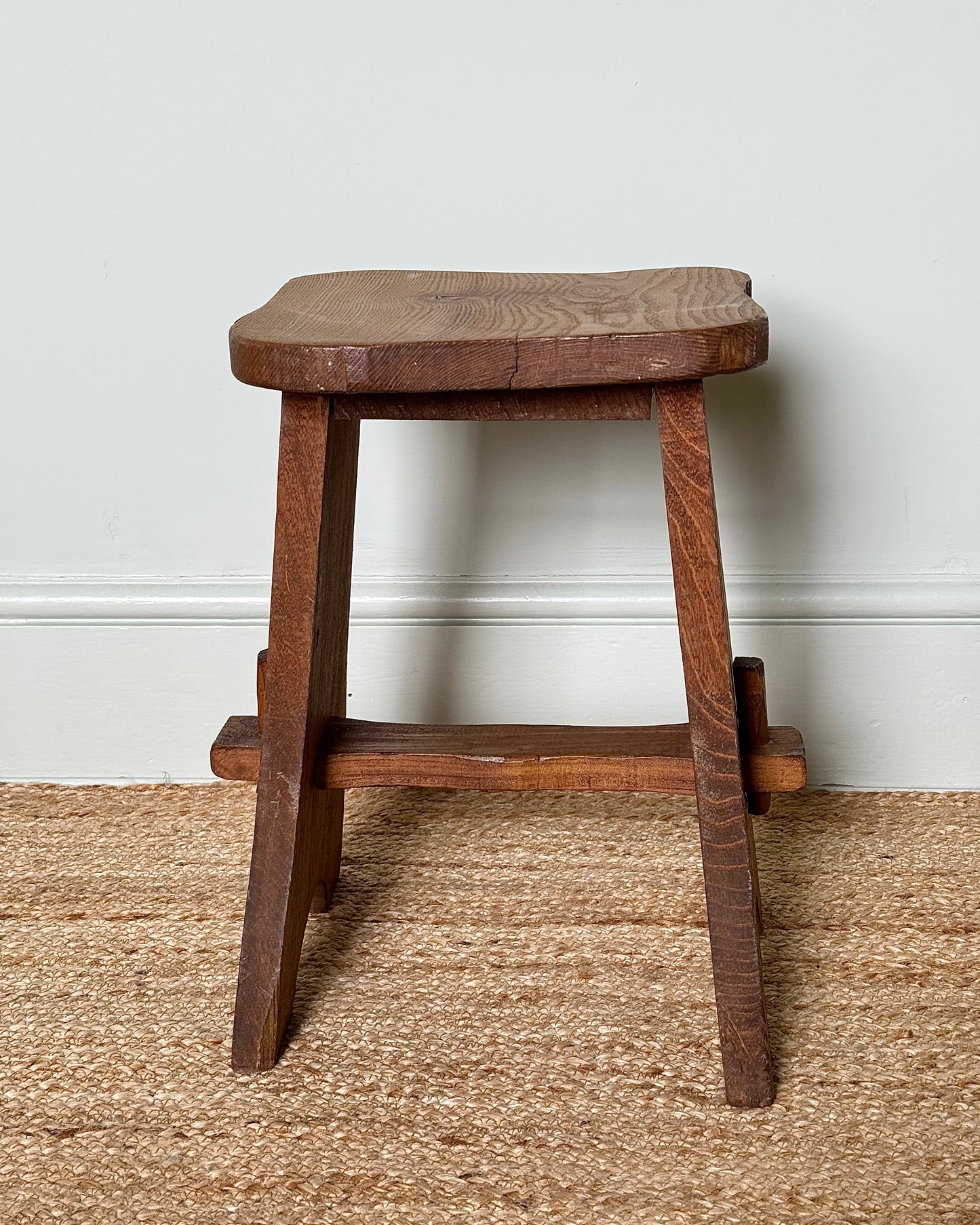 Mid-20th Century French Irregular Oak Stool