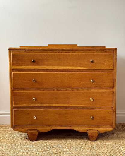 Mid-century French Oak Chest of Drawers