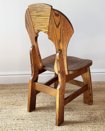 Set of 6 Belgian Oak Dining Chairs, c.1970