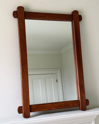 Belgian Oak Brutalist Mirror
