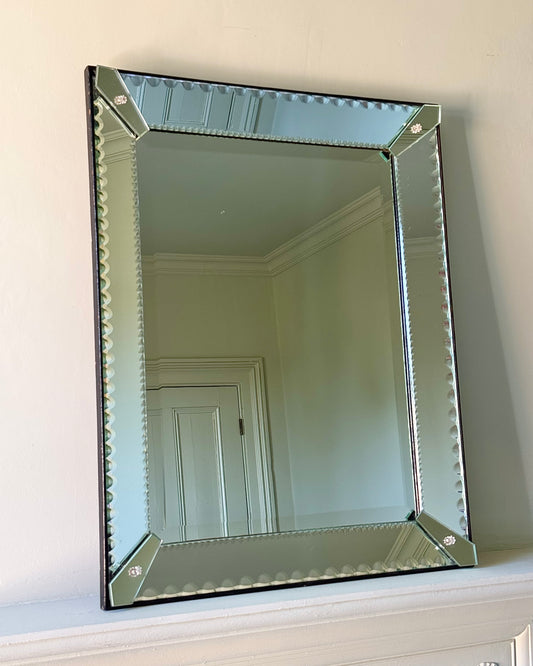 Venetian Rectangle Mirror with Bevelled Scalloped Detail