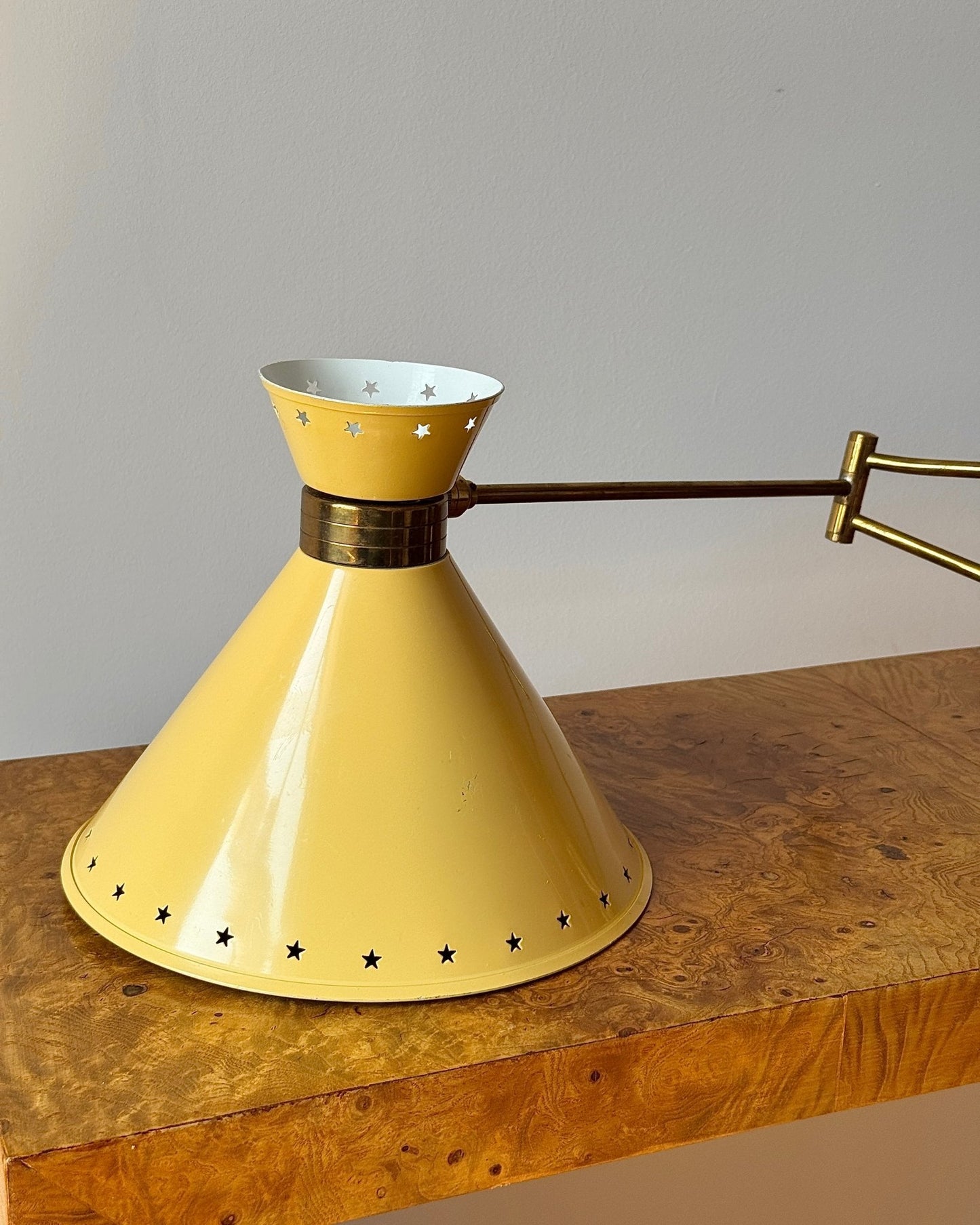 René Mathieu for Lunel Yellow Diabolo Wall Lamp - Club Sourced