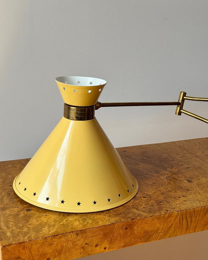 René Mathieu for Lunel Yellow Diabolo Wall Lamp - Club Sourced