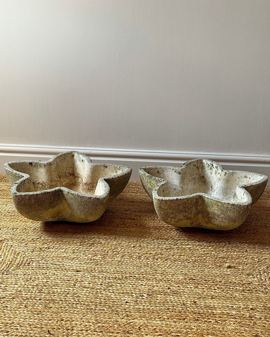 French Cast Stone Flower Form Planters - Club Sourced