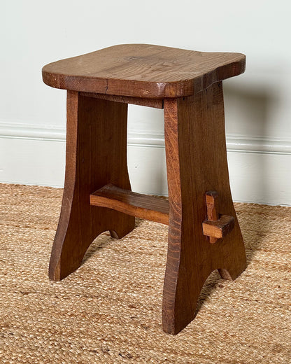 Mid-20th Century French Irregular Oak Stool