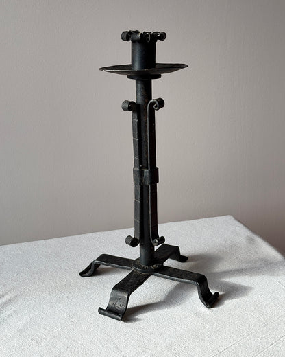 Hand Forged Wrought Iron Scroll Candlestick