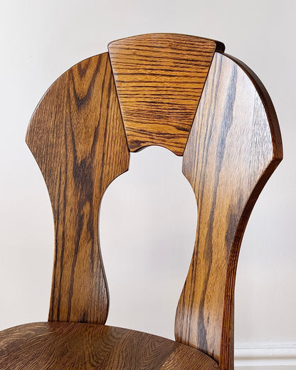 Set of 6 Belgian Oak Dining Chairs, c.1970
