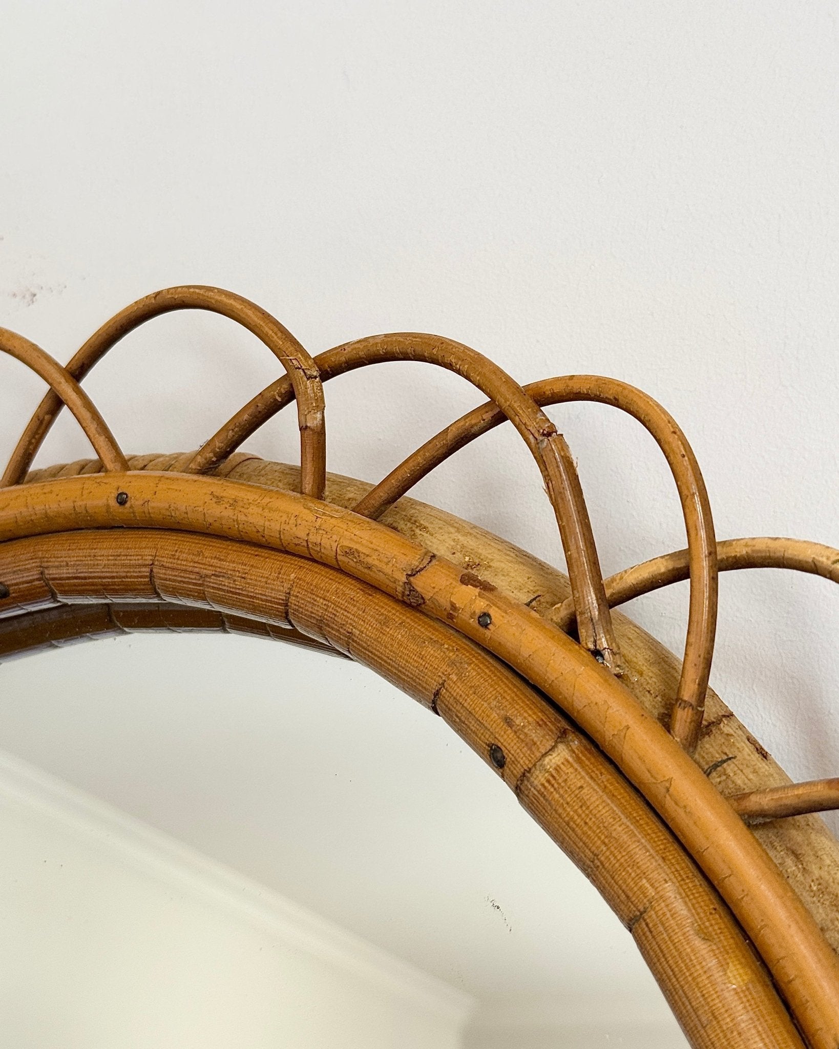 Looped Bamboo & Cane Mirror - Club Sourced