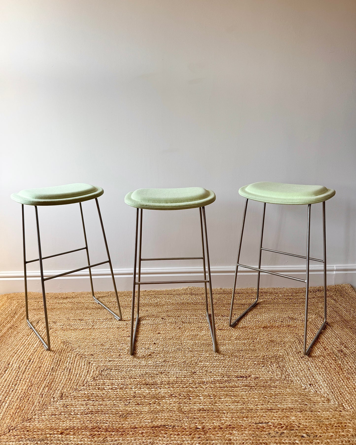 Set of 3 Hi Pad Bar Stools in Pistachio by Cappellini