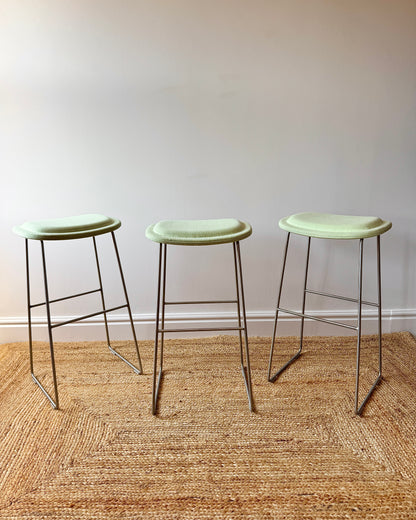 Set of 3 Hi Pad Bar Stools in Pistachio by Cappellini
