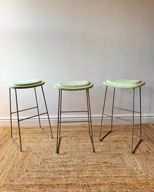 Set of 3 Hi Pad Bar Stools in Pistachio by Cappellini - Club Sourced