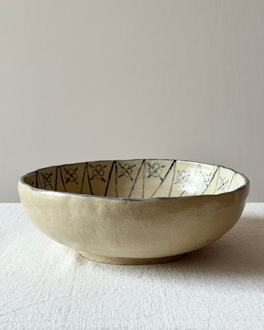 Vintage Hand-painted Folk Bowl