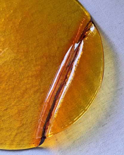 Gösta Sigvard for Lindshammar Amber Glass Platter