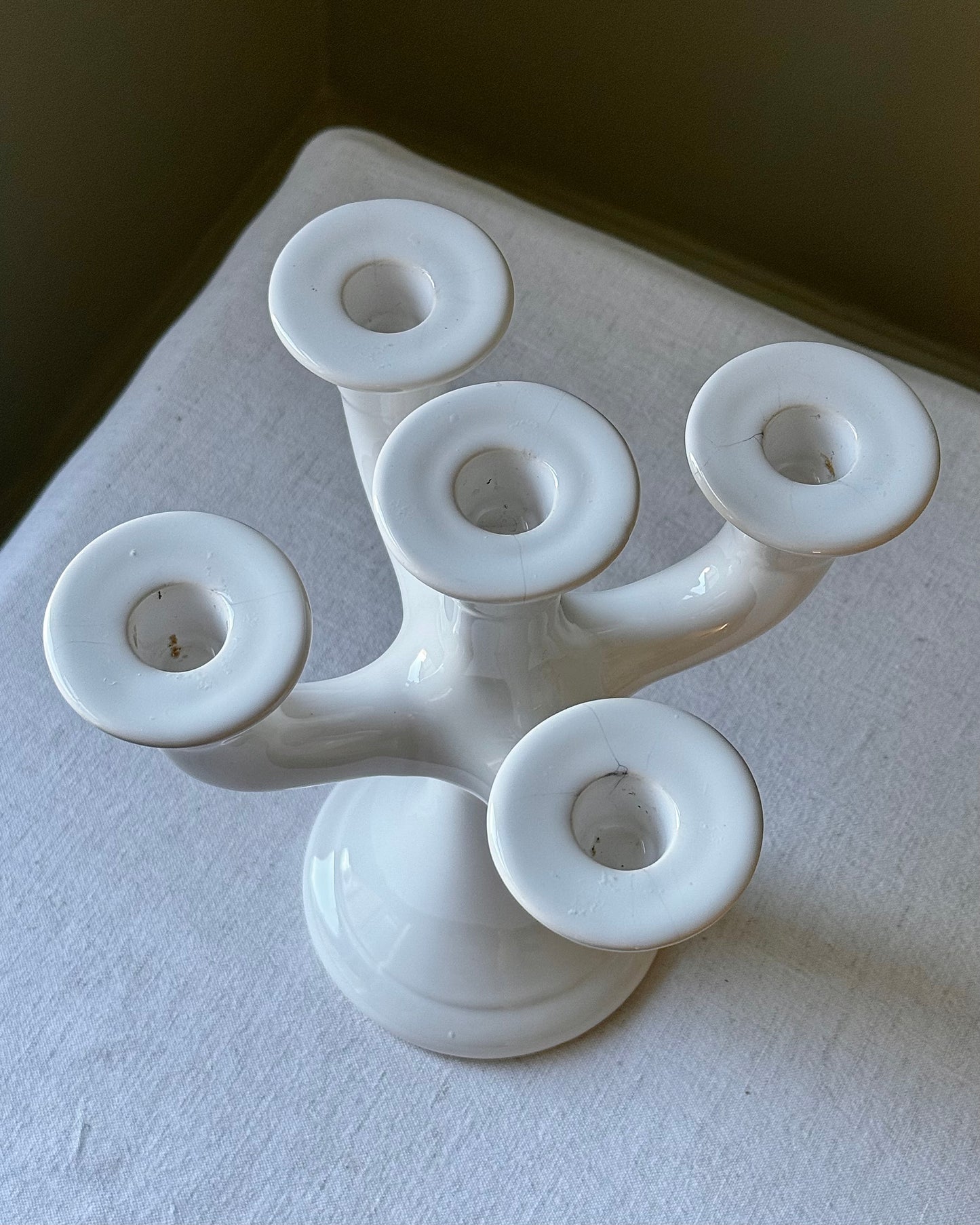 Vintage Guldkroken Hjo Ceramic Five-Arm Candelabra