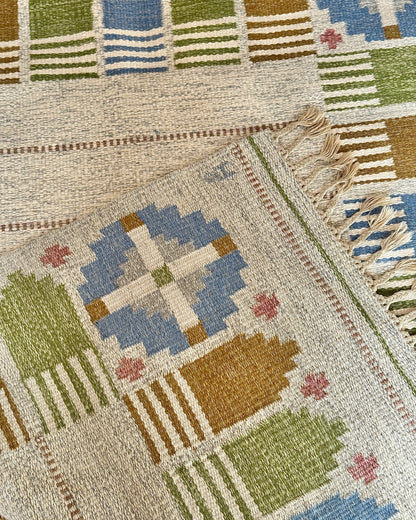 Swedish Röllakan Flatweave Rug by Anna-Johanna Ångström