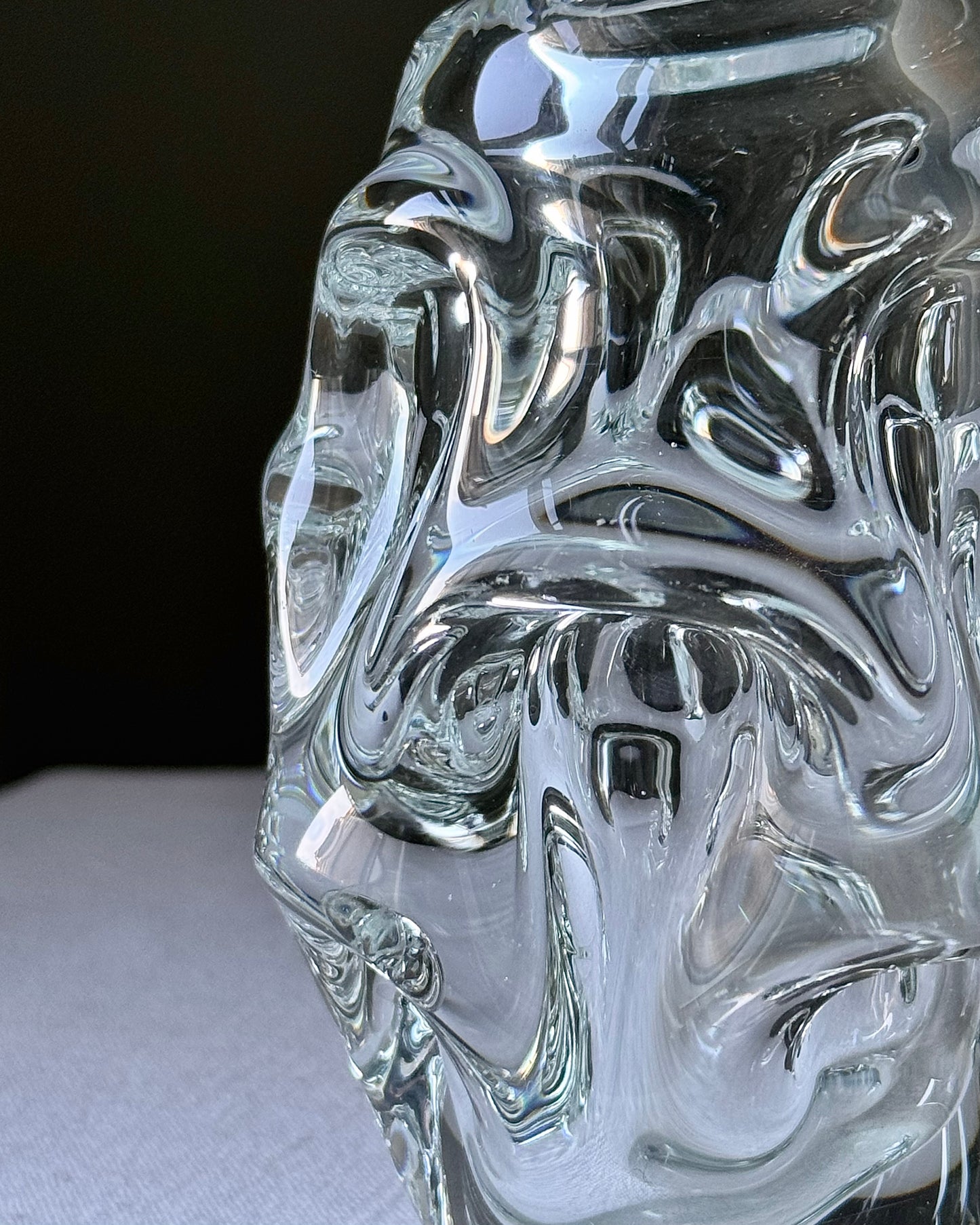 Scandinavian Biomorphic Crystal Vase by Börne Augustsson for Åseda, circa 1950