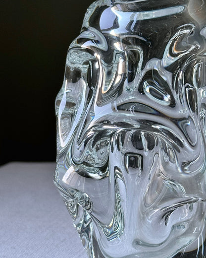 Scandinavian Biomorphic Crystal Vase by Börne Augustsson for Åseda, circa 1950