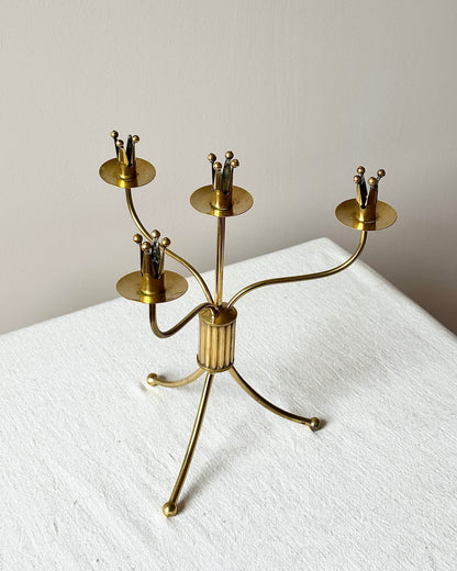 Mid-Century Swedish Brass Candelabra