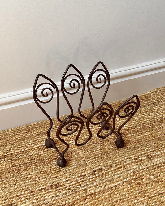 Stylised Fish Wrought Iron Magazine Rack - Club Sourced