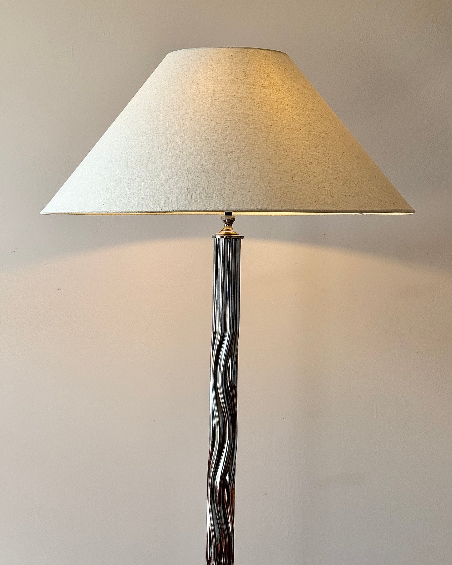 Art Deco Rippled Chrome Floor Lamp