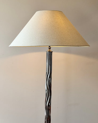 Art Deco Rippled Chrome Floor Lamp