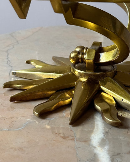 Pair of Mid-Century French Bronze Sun Sconces