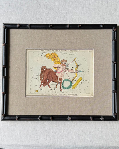 Antique Hand-Painted Constellation Print ‘Urania’s Mirror’ by Sidney Hall c. 1825