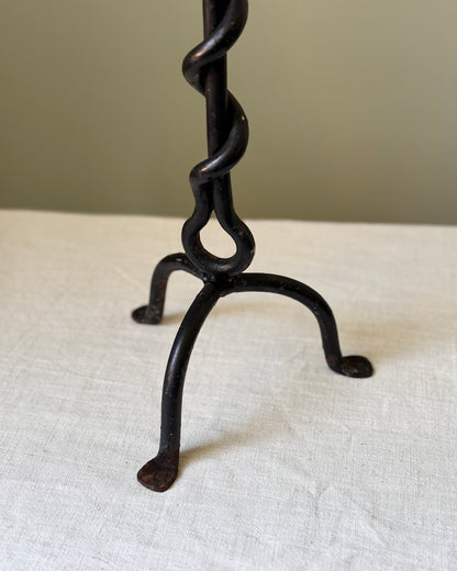 Twisted Standing Wrought Iron Candleholder