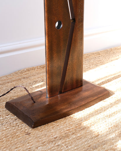 Modernist Carved Wood Floor Lamp