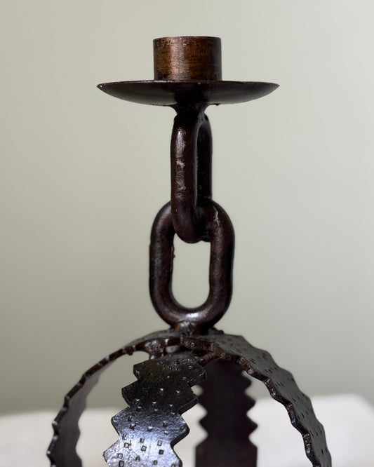 Pair of French Brutalist Candlesticks