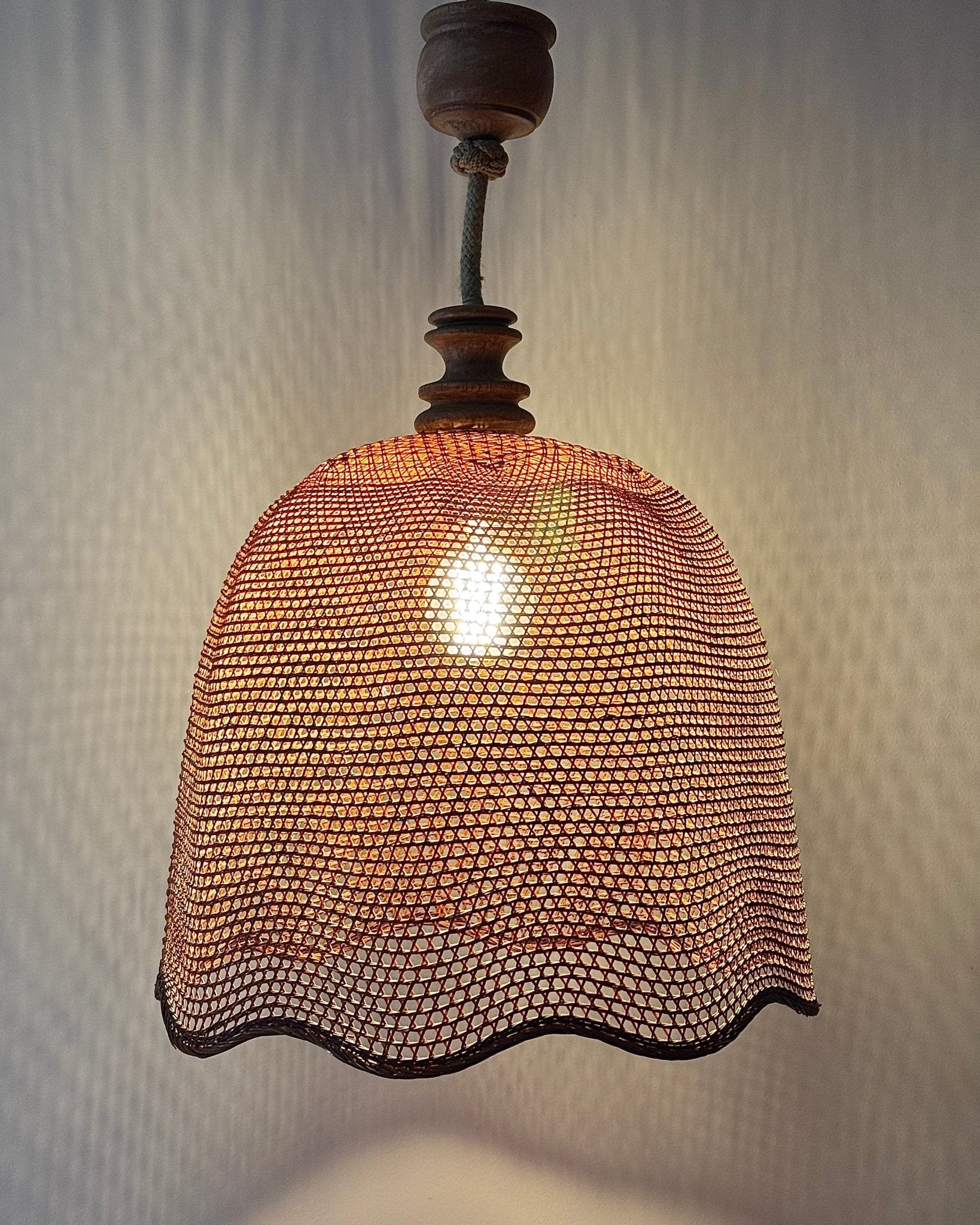 Beehive Rattan Pendant Lamp circa. 1930 - Club Sourced
