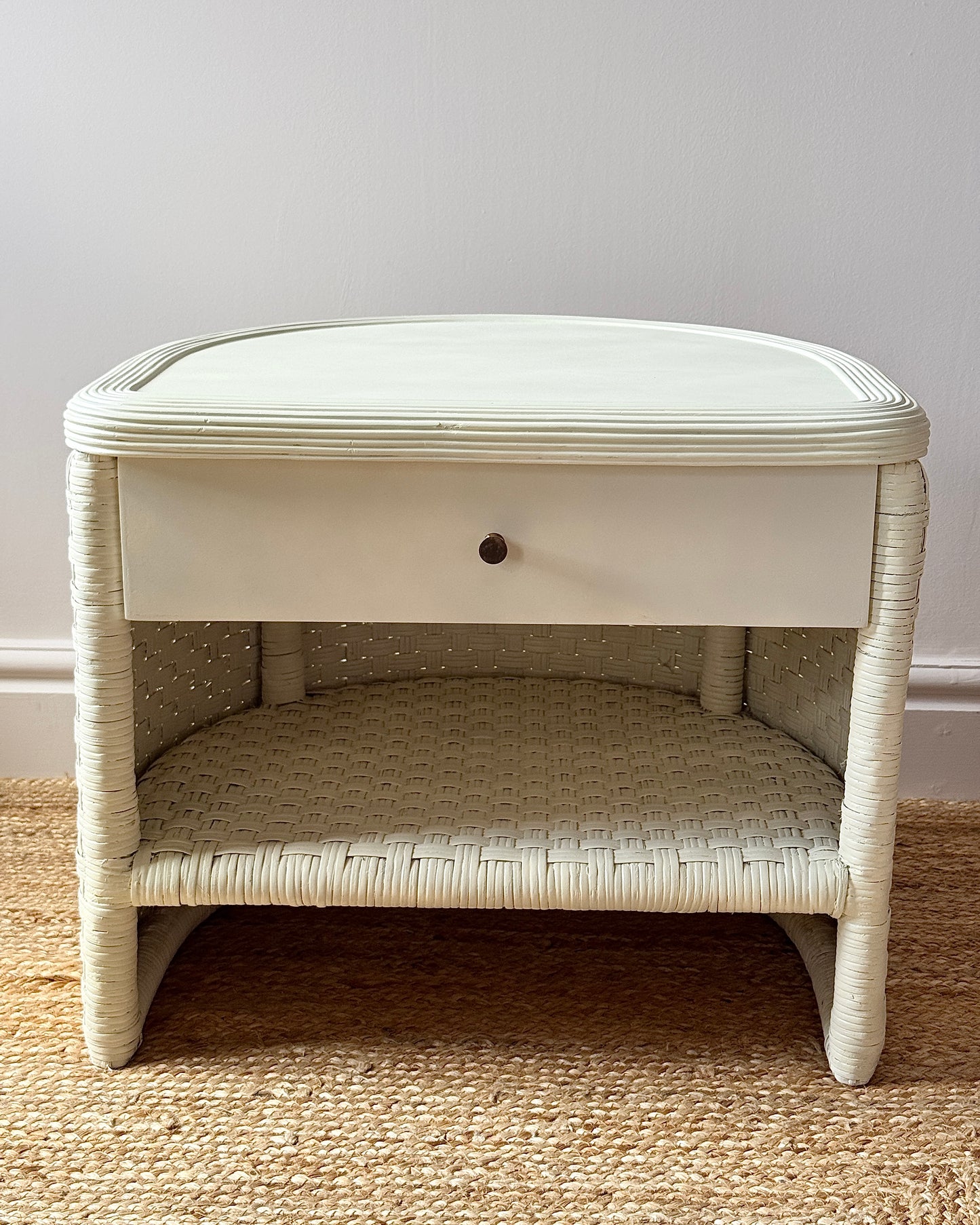 Pair of Swedish Wicker Bedside Tables, circa 1970