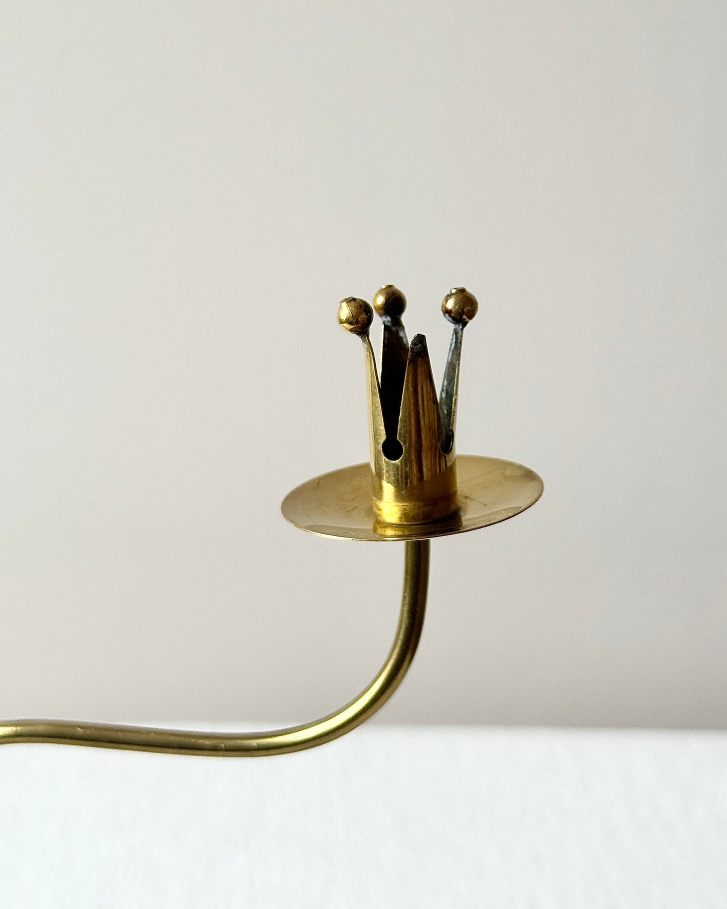 Mid-Century Swedish Brass Candelabra