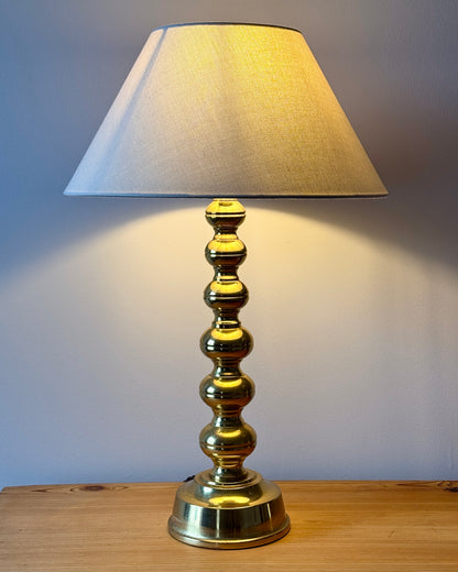 Pair of Swedish Brass Bobbin Lamps by Enco, 1970
