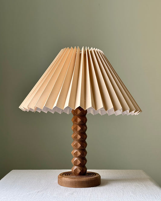 French Geometric Wood Lamp, manner of Charles Dudouyt