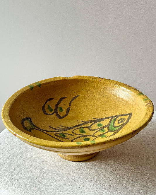 Antique Southern Italian Pedestal Fish Bowl