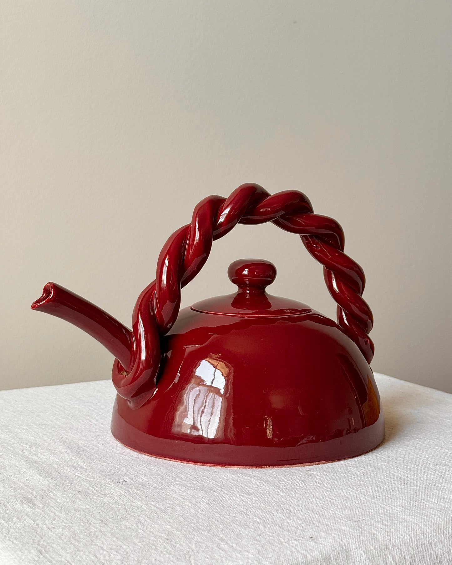 Vallauris Teapot with Twisted Handle